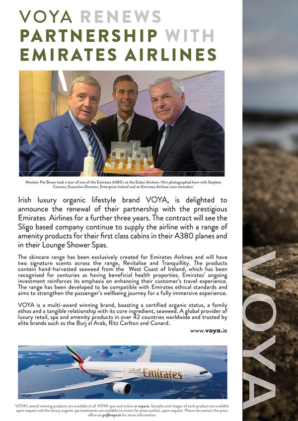 VOYA Renews Partnership with Emirates Airlines - VOYA Skincare