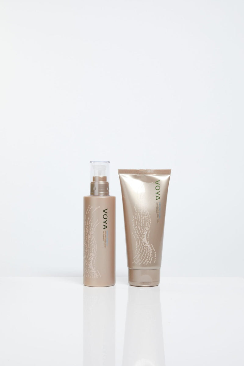 voya body gift set with organic body wash and hydrating body lotion