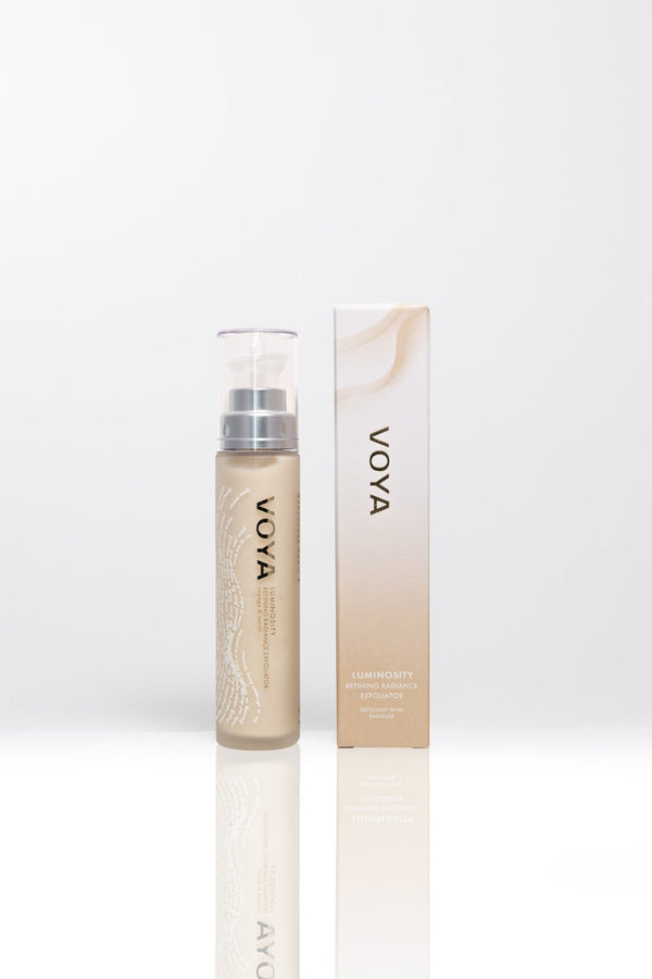 Luminosity Enzyme Exfoliator for face with outer packaging, VOYA Skincare USA
