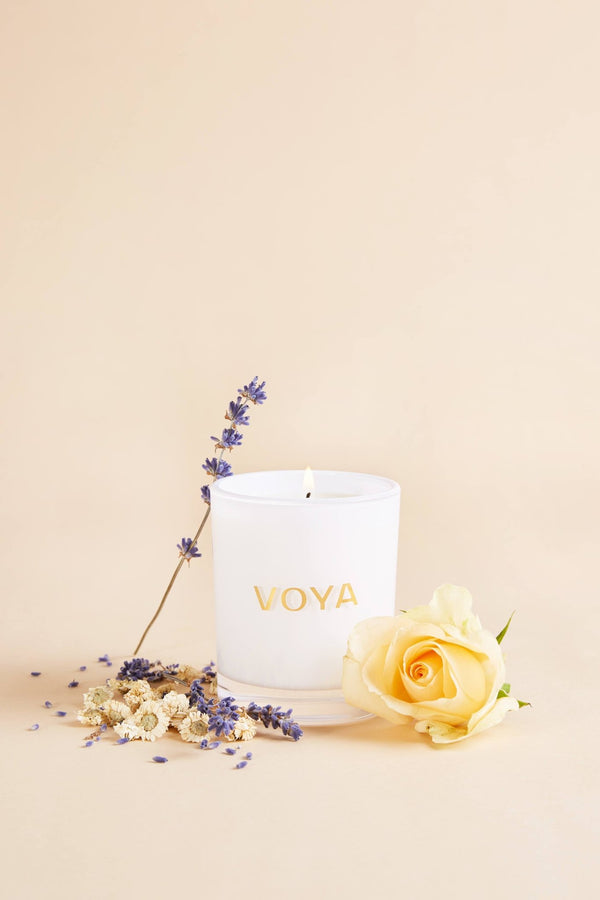 Luxury Scented Candle | Lavender, Rose and Camomile - CandlesVoya Skincare