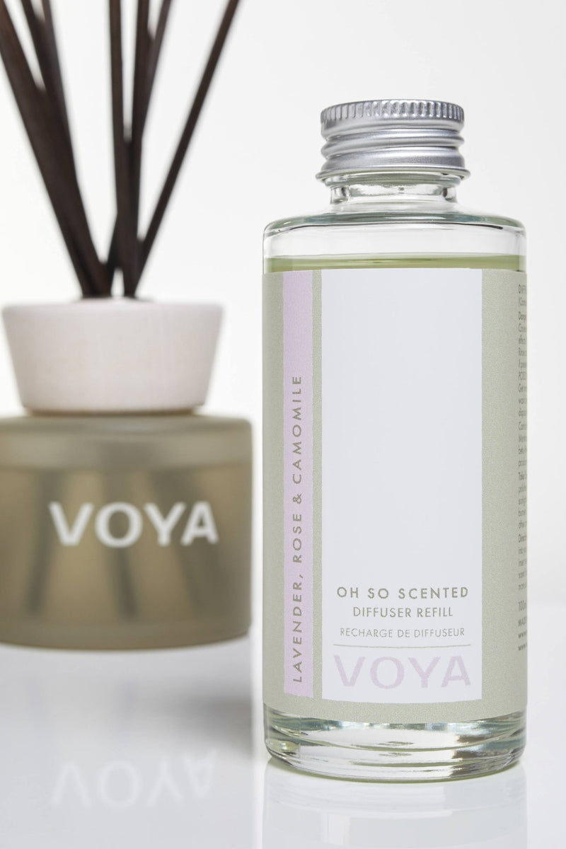VOYA Skincare USA Lavender, Rose and Chamomile Oil Reed Diffuser and Refill