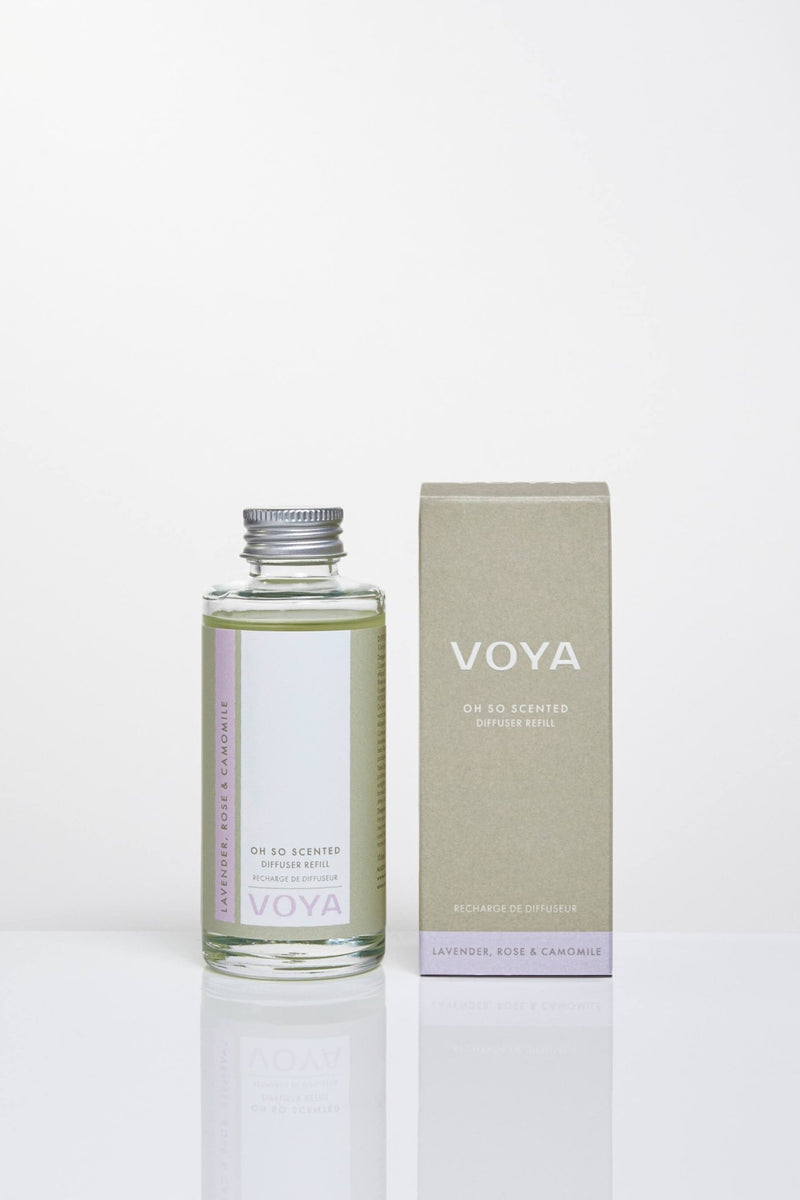 VOYA Skincare USA Lavender, Rose and Chamomile Reed Diffuser Oil Refill with outer packaging