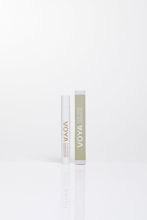 Pillow Heaven Relaxing Lavender Sleep Spray with outer packaging, VOYA Skincare USA